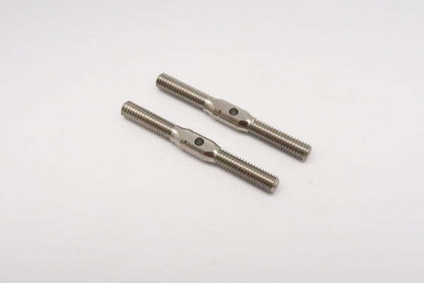 Titanium Flat Turn Buckles 12mm Long Axle With 14mm Long M4 Thread - 1Pr