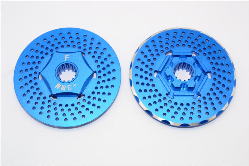 Traxxas X-Maxx 4X4 Aluminum Front Wheel Hex Claw +3mm With Brake Disk - 2Pcs Blue