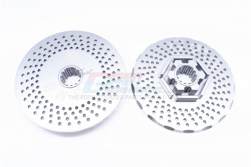 Traxxas X-Maxx 4X4 Aluminum Rear Wheel Hex Claw +3mm With Brake Disk-2Pcs? Gray Silver