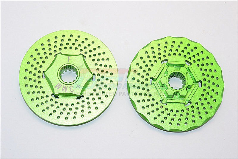 Traxxas X-Maxx 4X4 Aluminum Front Wheel Hex Claw +3mm With Brake Disk - 2Pcs? Green