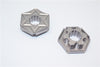 Traxxas X-Maxx 4X4 Aluminum Wheel Hex Claw (+1mm) - 2Pcs Gray Silver