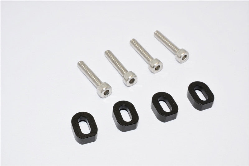 Aluminum Shims & Stainless Steel Screws For Traxxas 1:5 X Maxx 6S / X Maxx 8S / XRT 8S Monster Truck Upgrades - 1 Set Black