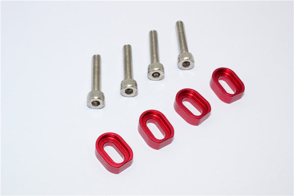 Aluminum Shims & Stainless Steel Screws For Traxxas 1:5 X Maxx 6S / X Maxx 8S / XRT 8S Monster Truck Upgrades - 1 Set Red