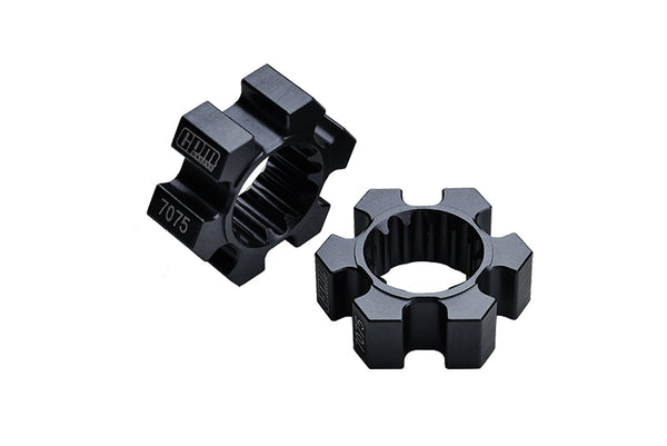 2Pc Aluminum 7075-T6 Wheel Hex Hubs For 1:5 Traxxas X Maxx 6S / X Maxx 8S / XRT 8S Monster Truck Upgrades - Black