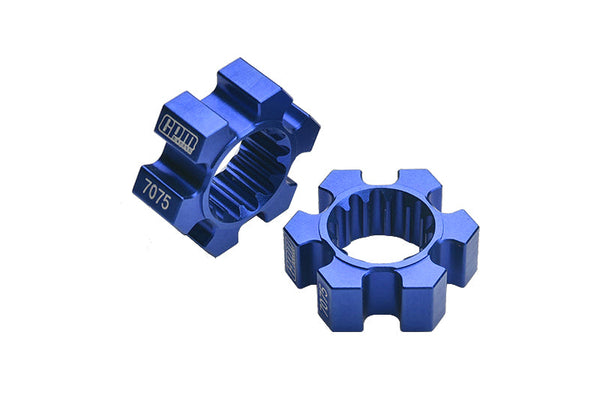 2Pc Aluminum 7075-T6 Wheel Hex Hubs For 1:5 Traxxas X Maxx 6S / X Maxx 8S / XRT 8S Monster Truck Upgrades - Blue