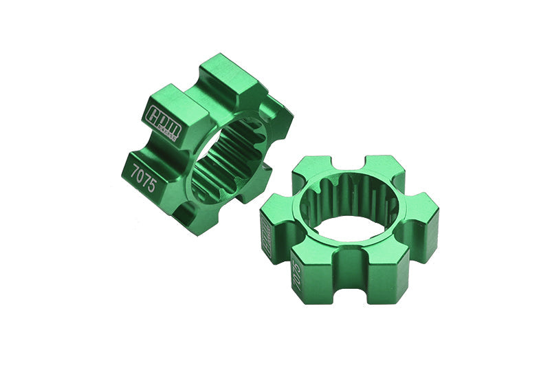 2Pc Aluminum 7075-T6 Wheel Hex Hubs For 1:5 Traxxas X Maxx 6S / X Maxx 8S / XRT 8S Monster Truck Upgrades - Green