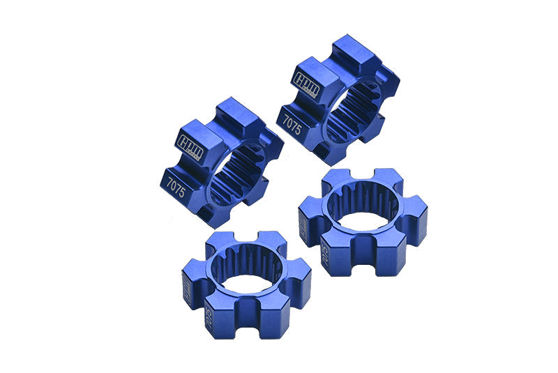 Aluminum 7075-T6 Wheel Hex Hubs 4Pc Set For 1:5 Traxxas X Maxx 6S / X Maxx 8S / XRT 8S Monster Truck Upgrades - Blue