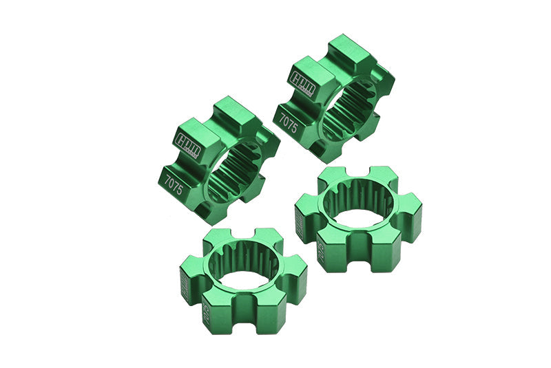 Aluminum 7075-T6 Wheel Hex Hubs 4Pc Set For 1:5 Traxxas X Maxx 6S / X Maxx 8S / XRT 8S Monster Truck Upgrades - Green