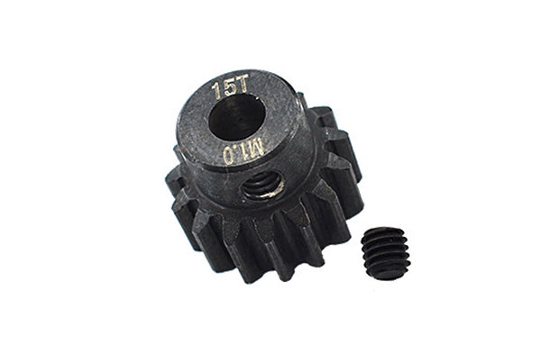 Steel Motor Gear (15T) For Traxxas 1:5 X Maxx 6S / X Maxx 8S / XRT 8S Monster Truck Upgrades - 1Pc Black