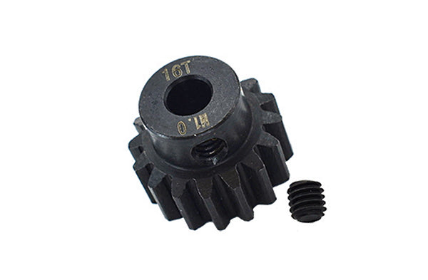 Steel Motor Gear (16T) For Traxxas 1:5 X Maxx 6S / X Maxx 8S / XRT 8S Monster Truck Upgrades - 1Pc Black