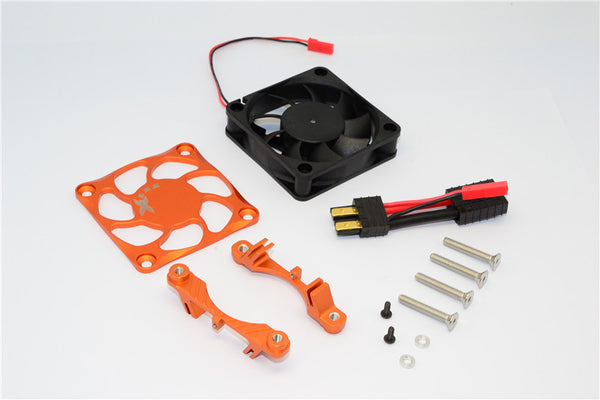 Traxxas X-Maxx 4X4 Aluminum Motor Heatsink With Cooling Fan - 1 Set Orange
