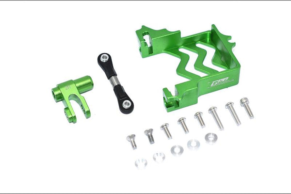 Traxxas X Maxx 4X4 Aluminum Servo Mount + Stainless Steel Tie Rod + 25T Aluminum Servo Horn (For X Maxx 6S / 8S) - 16Pc Set Green
