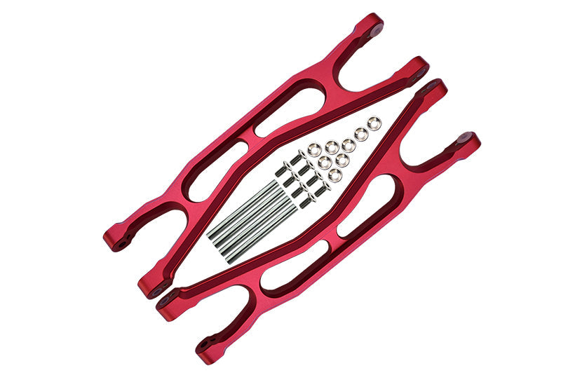 Aluminium 6061-T6 Front Or Rear Extended Upper Arms For 1/5 Traxxas X Maxx 8S With WideMAXX #7895 Kit - 22Pc Set Red