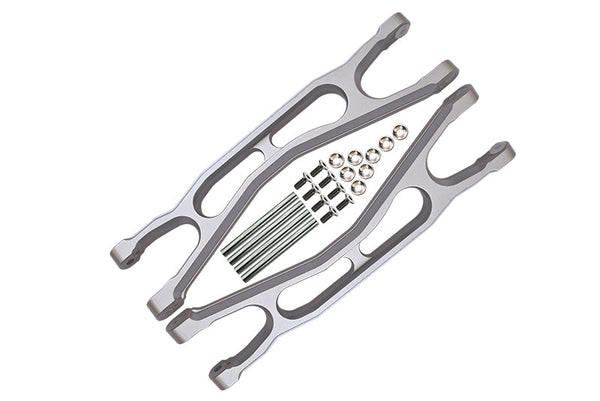 Aluminium 6061-T6 Front Or Rear Extended Upper Arms For 1/5 Traxxas X Maxx 8S With WideMAXX #7895 Kit - 22Pc Set Silver