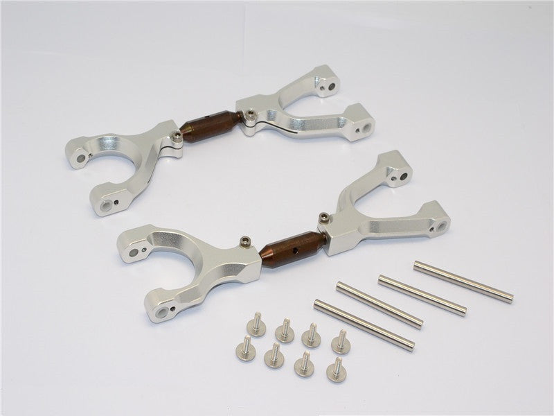 Traxxas X-Maxx 4X4 Spring Steel+Aluminum Front/Rear Adjustable Upper Arms - 1Pr Set Silver