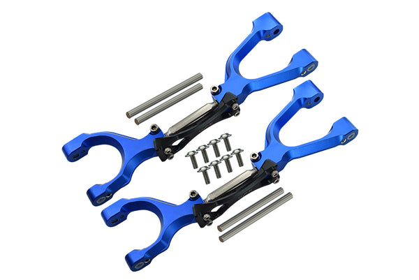 Traxxas X-Maxx 4X4 Spring Steel + Aluminum Supporting Mount With Front / Rear Upper Arms - 1Pr Set Blue+Black