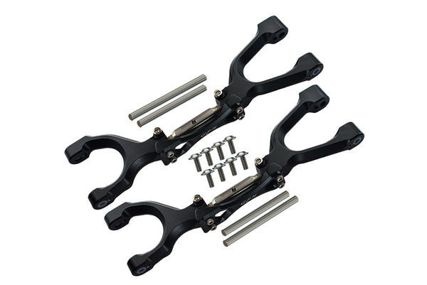 Traxxas X-Maxx 4X4 Spring Steel + Aluminum Supporting Mount With Front / Rear Upper Arms - 1Pr Set Black+Black