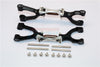 Traxxas X-Maxx 4X4 Spring Steel + Aluminum Supporting Mount With Front / Rear Upper Arms - 1Pr Set Black+Silver