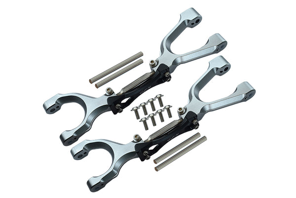 Traxxas X-Maxx 4X4 Spring Steel + Aluminum Supporting Mount With Front / Rear Upper Arms - 1Pr Set Gray+Black