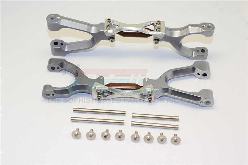Traxxas X-Maxx 4X4 Spring Steel + Aluminum Supporting Mount With Front / Rear Upper Arms - 1Pr Set Gray+Silver
