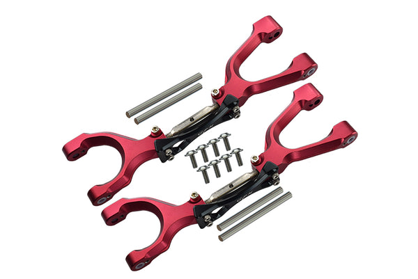 Traxxas X-Maxx 4X4 Spring Steel + Aluminum Supporting Mount With Front / Rear Upper Arms - 1Pr Set Red+Black