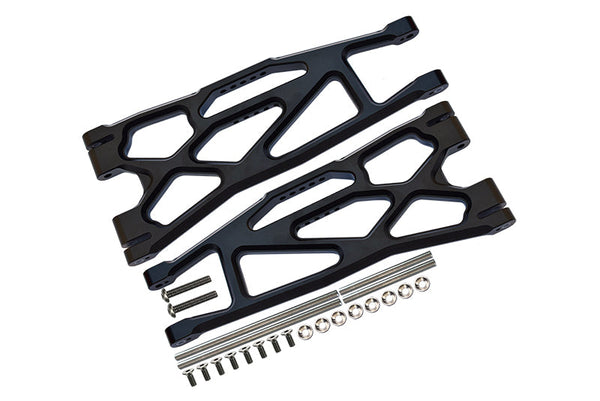 Aluminium 6061-T6 Front Or Rear Extended Lower Arms For 1/5 Traxxas X Maxx 8S With WideMAXX #7895 Kit - 24Pc Set Black