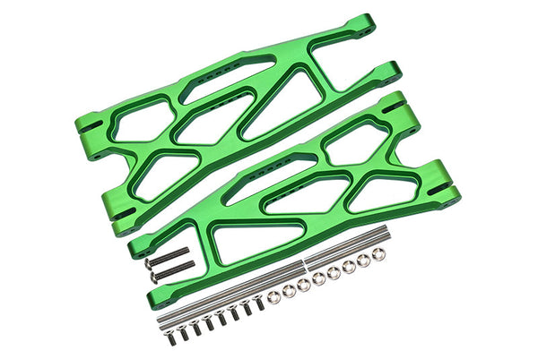 Aluminium 6061-T6 Front Or Rear Extended Lower Arms For 1/5 Traxxas X Maxx 8S With WideMAXX #7895 Kit - 24Pc Set Green