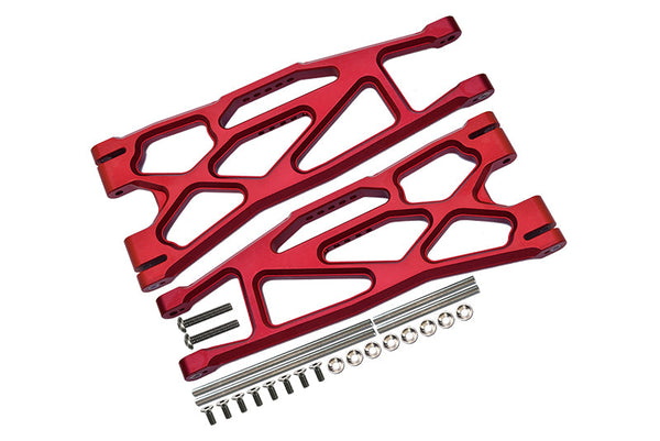 Aluminium 6061-T6 Front Or Rear Extended Lower Arms For 1/5 Traxxas X Maxx 8S With WideMAXX #7895 Kit - 24Pc Set Red