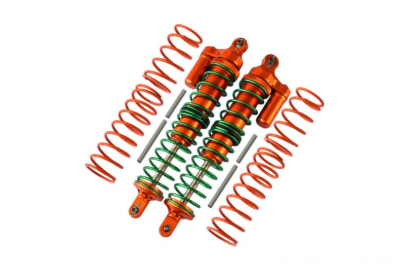 Traxxas X-Maxx 4X4 Aluminum Front/Rear Adjustable Spring Shocks - 1Pr Orange