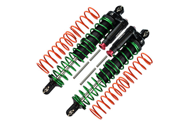 Aluminum 6061-T6 Front Or Rear L-Shape Piggy Back (Built-In Piston Spring) Adjustable Spring Dampers For 1:5 Traxxas X Maxx 6S / X Maxx 8S Monster Truck Upgrades - Black