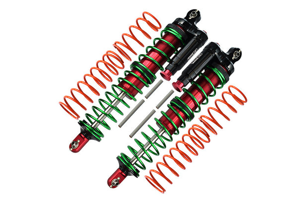 Aluminum 6061-T6 Front Or Rear L-Shape Piggy Back (Built-In Piston Spring) Adjustable Spring Dampers For 1:5 Traxxas X Maxx 6S / X Maxx 8S Monster Truck Upgrades - Red