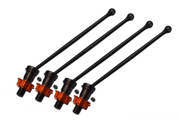 Harden Steel #45 Front And Rear CVD Drive Shaft With Aluminum Hex For Traxxas X-Maxx 6S - 2Prs Set Orange