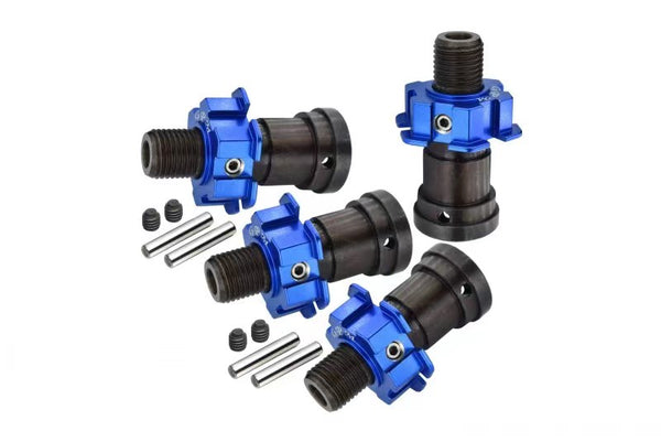 Traxxas X-Maxx 4X4 Harden Steel CVD Joints And Aluminum Wheel Hex - 24Pcs Set Blue