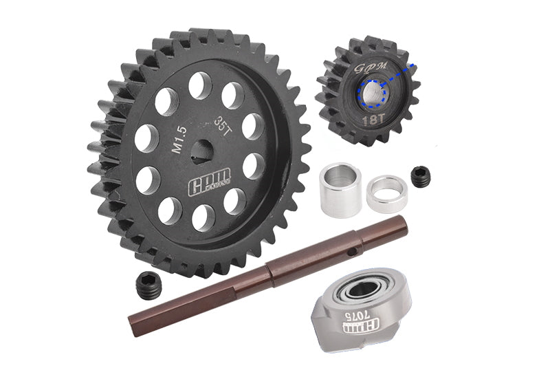 40Cr Carbon Steel M1.5 Spur Gear 35T + Motor Gear 18T For 1:5 Traxxas X Maxx 6S / X Maxx 8S / XRT 8S Monster Truck 