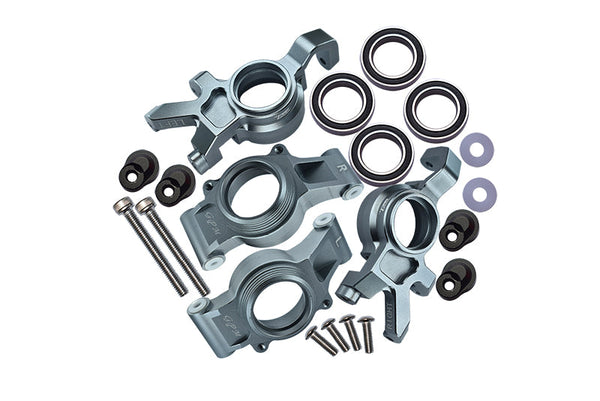 Aluminum Front & Rear Oversized Knuckle Arms For 1:5 Traxxas X Maxx 4X4 (For X Maxx 6S / 8S) - 20Pc Set Gray Silver