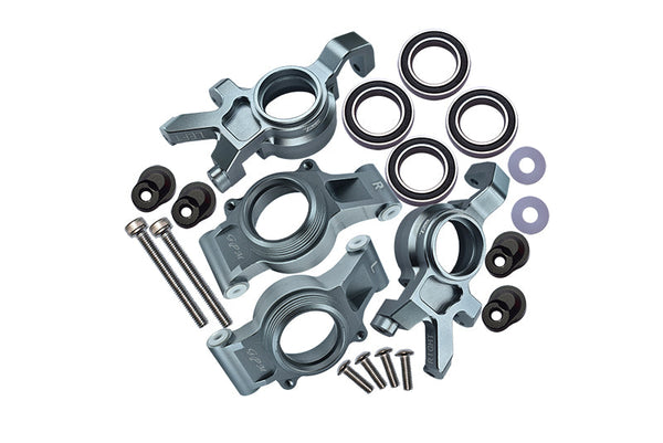 Aluminum Front & Rear Oversized Knuckle Arms For 1:5 Traxxas X Maxx 4X4 (For X Maxx 6S / 8S) - 20Pc Set Gray Silver