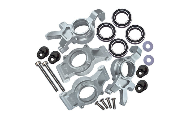 Aluminum Front & Rear Oversized Knuckle Arms For 1:5 Traxxas X Maxx 4X4 (For X Maxx 6S / 8S) - 20Pc Set Silver