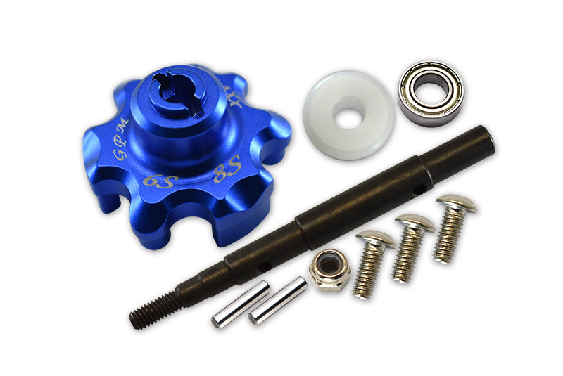 Traxxas X-Maxx 4X4 Upgrade Part Aluminum Trasmission Cush Drive Housing With Drive Input Shaft - 10Pcs Set Blue