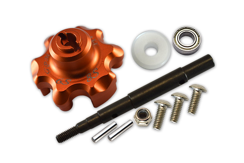 Traxxas X-Maxx 4X4 Upgrade Part Aluminum Trasmission Cush Drive Housing With Drive Input Shaft - 10Pcs Set Orange