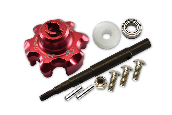 Traxxas X-Maxx 4X4 Upgrade Part Aluminum Trasmission Cush Drive Housing With Drive Input Shaft - 10Pcs Set Red