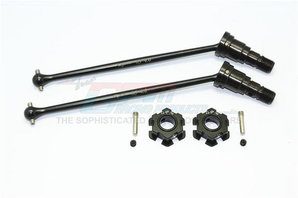Harden Steel #45 Front Or Rear CVD Drive Shaft With Aluminum Hex For Traxxas X-Maxx 8S - 1Pr Set Black