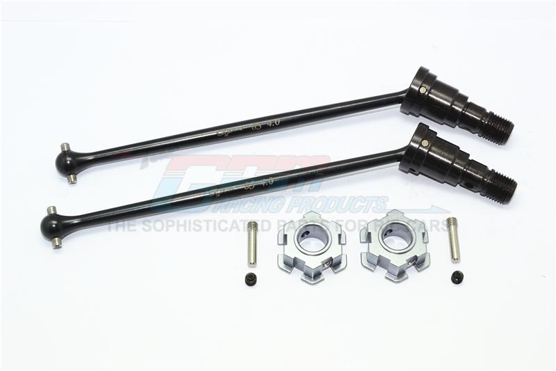 Harden Steel #45 Front Or Rear CVD Drive Shaft With Aluminum Hex For Traxxas X-Maxx 8S - 1Pr Set Gray Silver
