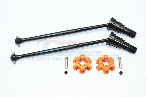 Harden Steel #45 Front Or Rear CVD Drive Shaft With Aluminum Hex For Traxxas X-Maxx 8S - 1Pr Set Orange
