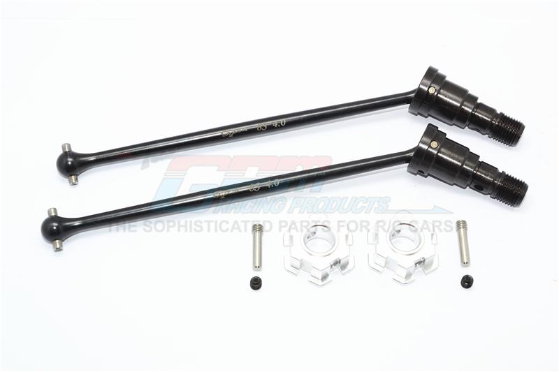 Harden Steel #45 Front Or Rear CVD Drive Shaft With Aluminum Hex For Traxxas X-Maxx 8S - 1Pr Set Silver