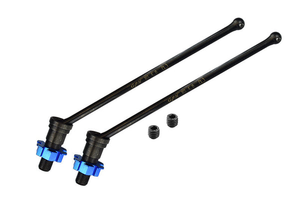Medium Carbon Steel Front Or Rear CVD Drive Shaft With Aluminium Hex Adapter For 1/5 Traxxas X Maxx 8S With WideMAXX - 8Pc Set Blue