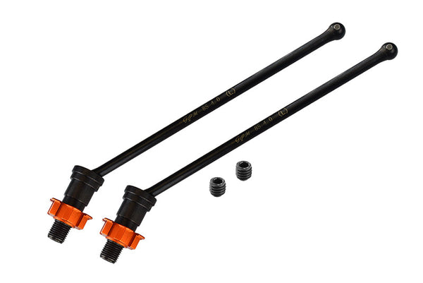 Medium Carbon Steel Front Or Rear CVD Drive Shaft With Aluminium Hex Adapter For 1/5 Traxxas X Maxx 8S With WideMAXX - 8Pc Set Orange