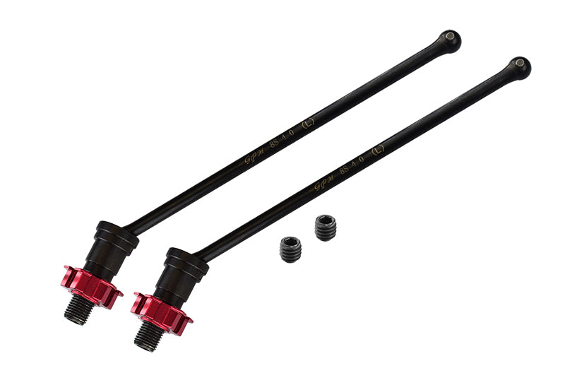 Medium Carbon Steel Front Or Rear CVD Drive Shaft With Aluminium Hex Adapter For 1/5 Traxxas X Maxx 8S With WideMAXX - 8Pc Set Red
