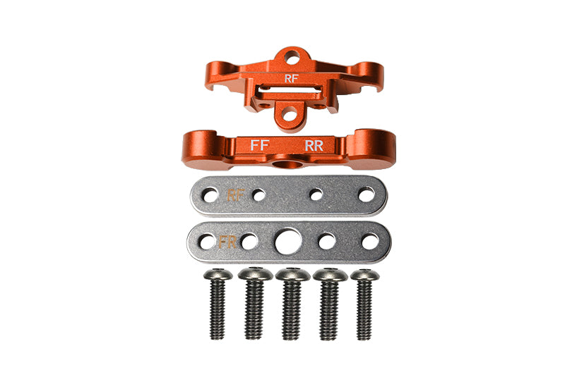 GPM For Traxxas 1/10 Maxx 4WD Monster Truck Upgrade Parts Aluminum Rear Lower Arm Tie Bar Mount - 9Pc Set Orange