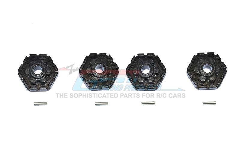 Traxxas 1/10 Maxx 4WD Monster Truck Aluminum Wheel Hub Hex (+2mm) - 4Pc Set Black