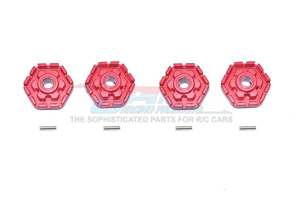 Traxxas 1/10 Maxx 4WD Monster Truck Aluminum Wheel Hub Hex (+2mm) - 4Pc Set Red